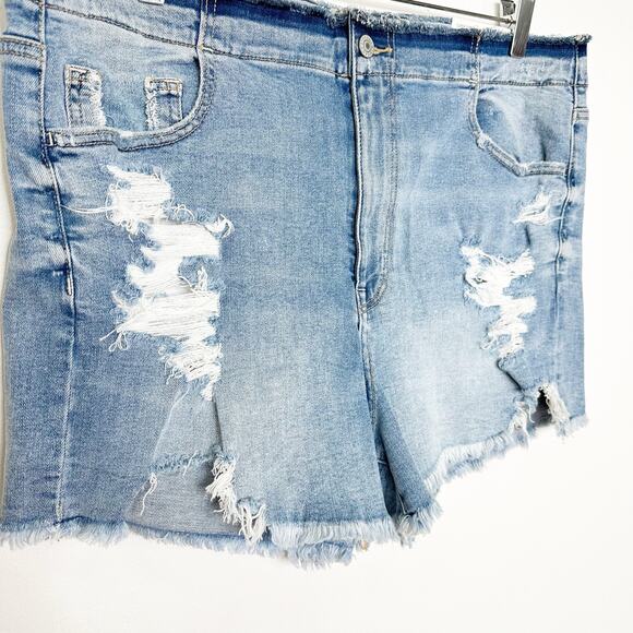 NWT American Eagle Outfitters Super High Rise Shortie Jean Denim Shorts 18 34W - Picture 2 of 5